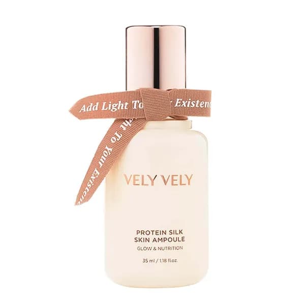 Vely Vely Protein Silk Skin Ampoule — ýüz üçin proteinli ýylpyldy bermek üçin 35 ml 
