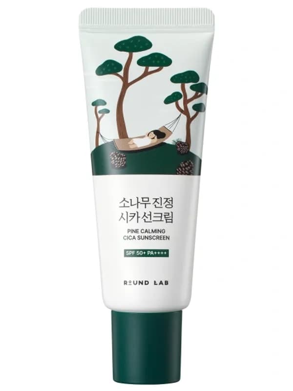 Problemaly ýüzler üçin günden goraýjy krem ROUND LAB PINE CALMING CICA SUNCREEN SPF50+++ 40 ML