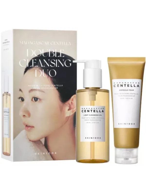 Skin1004 hemme ýüzler üçin arassalaýjy fidrafil ýagy we arassalaýjy umywalka 