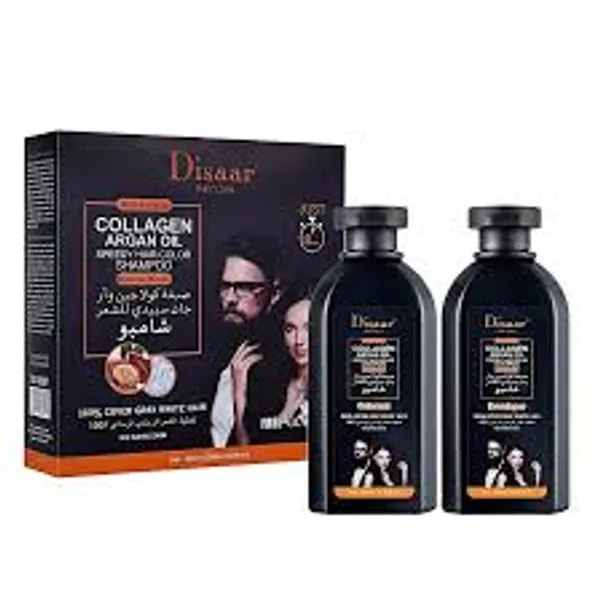 Disaar Collagen Argan Oil Speedy Hair Color Shampoo Natural Black 200ml+200ml