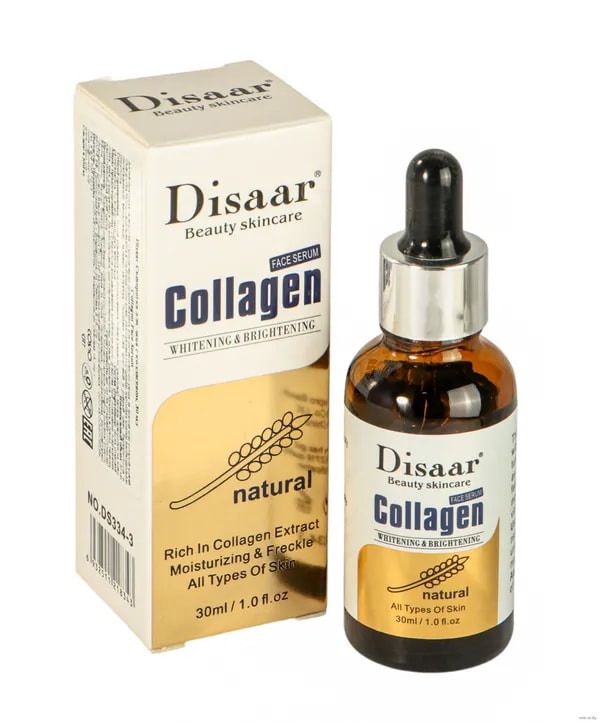 Disaar Collagen ýüz üçin syworotka ýygyrdy ýazýar we ýagtylandyryjy 30 ml