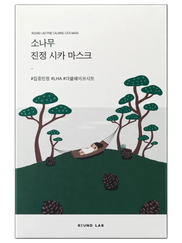 Round Lab Успокаивающая маска с экстрактами сосны и центеллы Pine Calming Cica Mask Sheet 27 мл х 1 шт